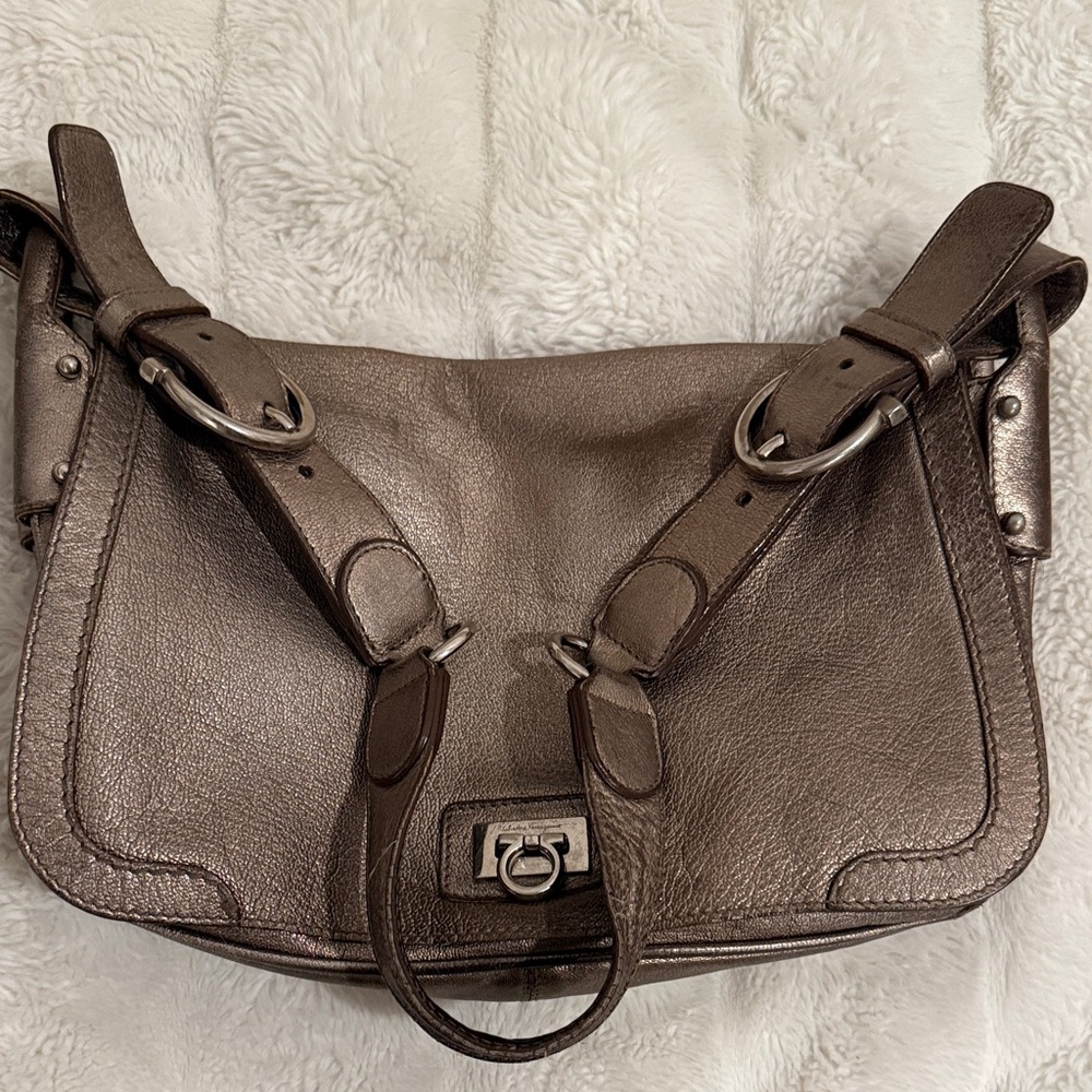 Vintage Metallic Ferragamo Shoulder Bag - Picture 3 of 16